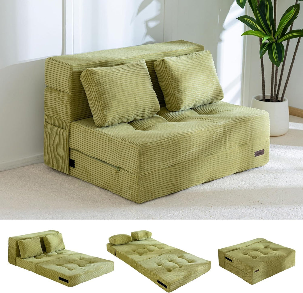 Folding Foam Sofa Bed Tri-Fold Mattress with 1