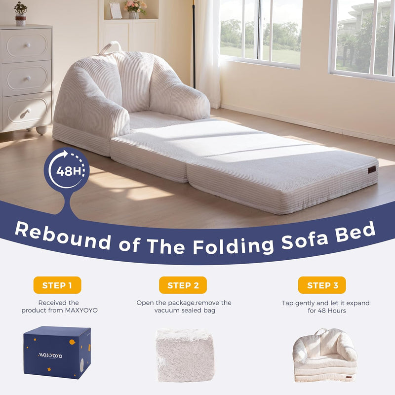 Folding Sofa Bed with Backrest Boneless Fold Out