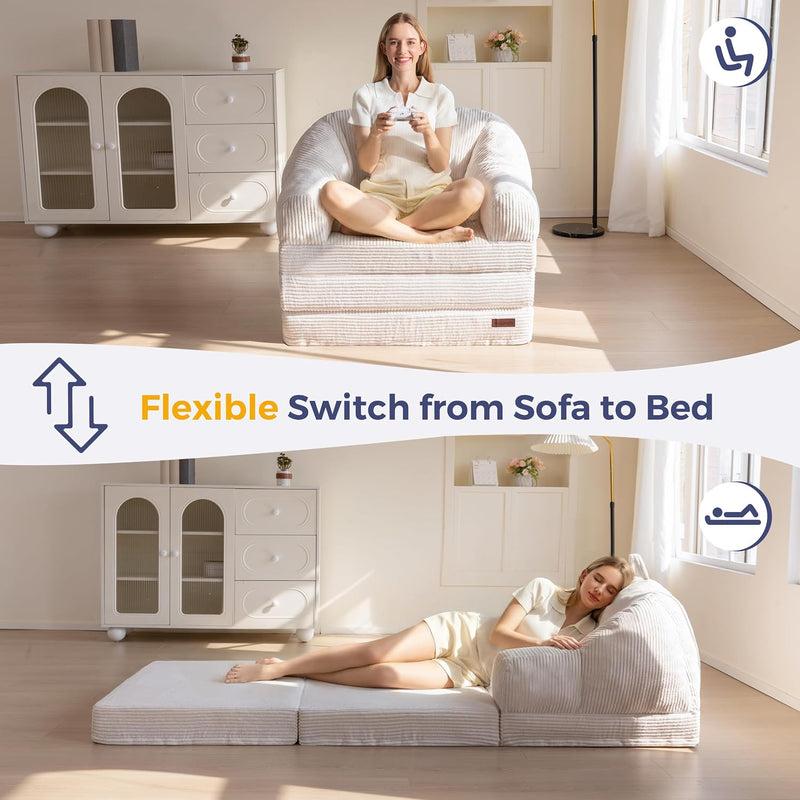 Folding Sofa Bed with Backrest Boneless Fold Out