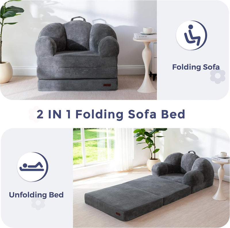 Folding Sofa Bed with Backrest Floral Shaped 2