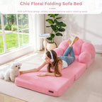 Folding Sofa Bed with Backrest Floral Shaped 2