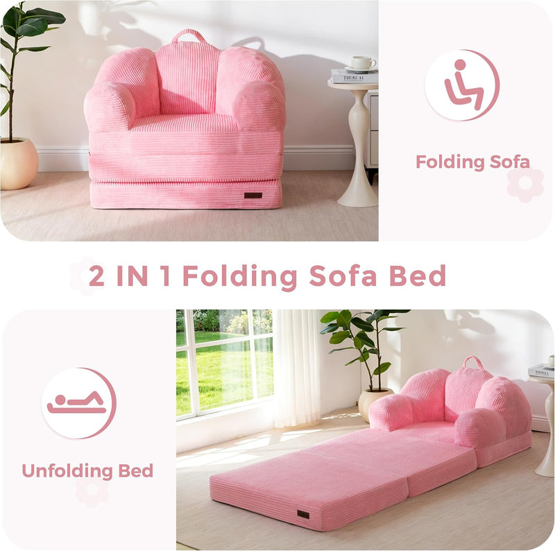Folding Sofa Bed with Backrest Floral Shaped 2