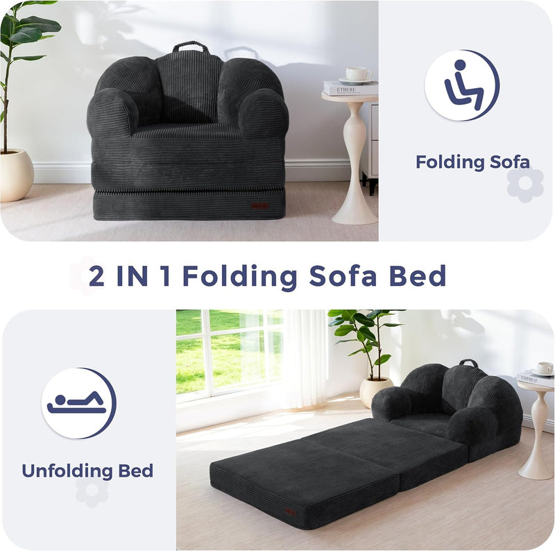 Folding Sofa Bed with Backrest Floral Shaped 2