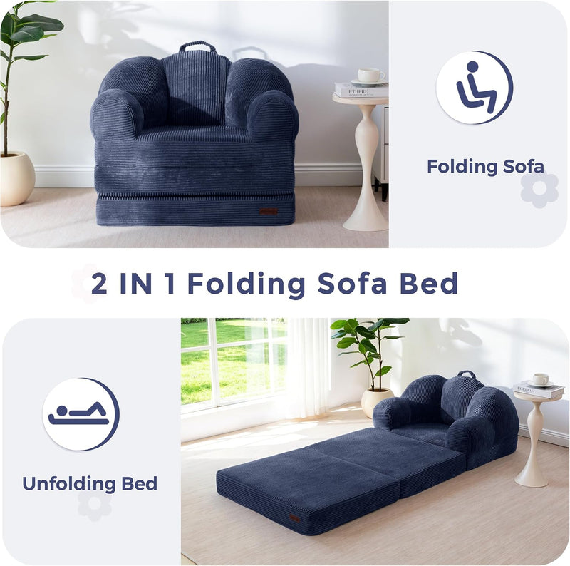 Folding Sofa Bed with Backrest Floral Shaped 2