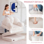 Folding Sofa Bed with Backrest Floral Shaped 2