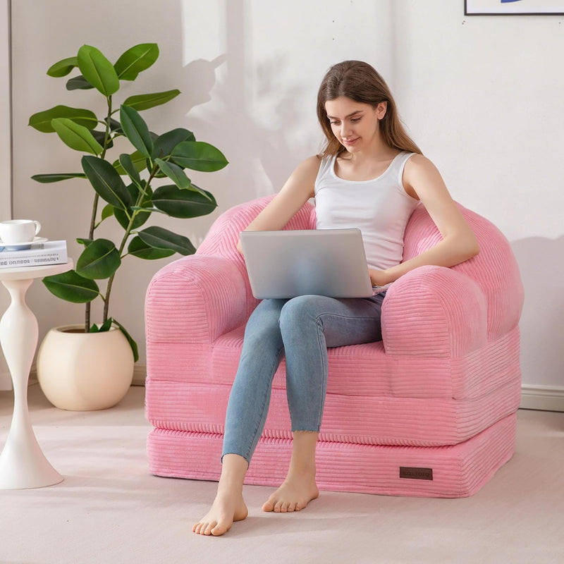 Folding Sofa Bed with Backrest Floral Shaped 2