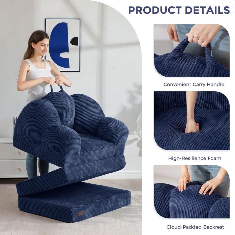 Folding Sofa Bed with Backrest Floral Shaped 2