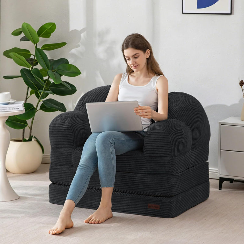 Folding Sofa Bed with Backrest Floral Shaped 2