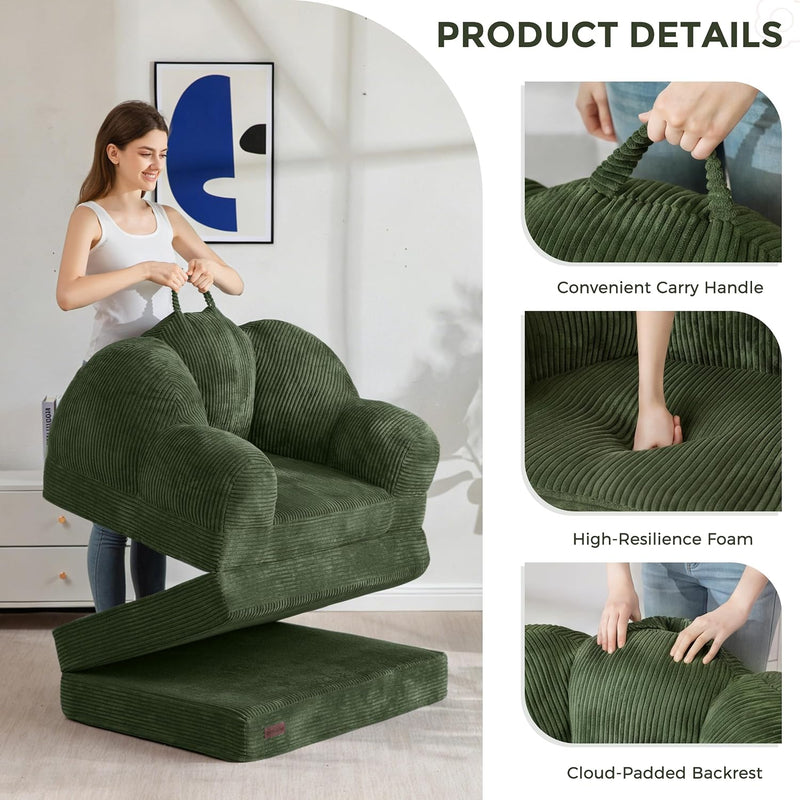 Folding Sofa Bed with Backrest Floral Shaped 2