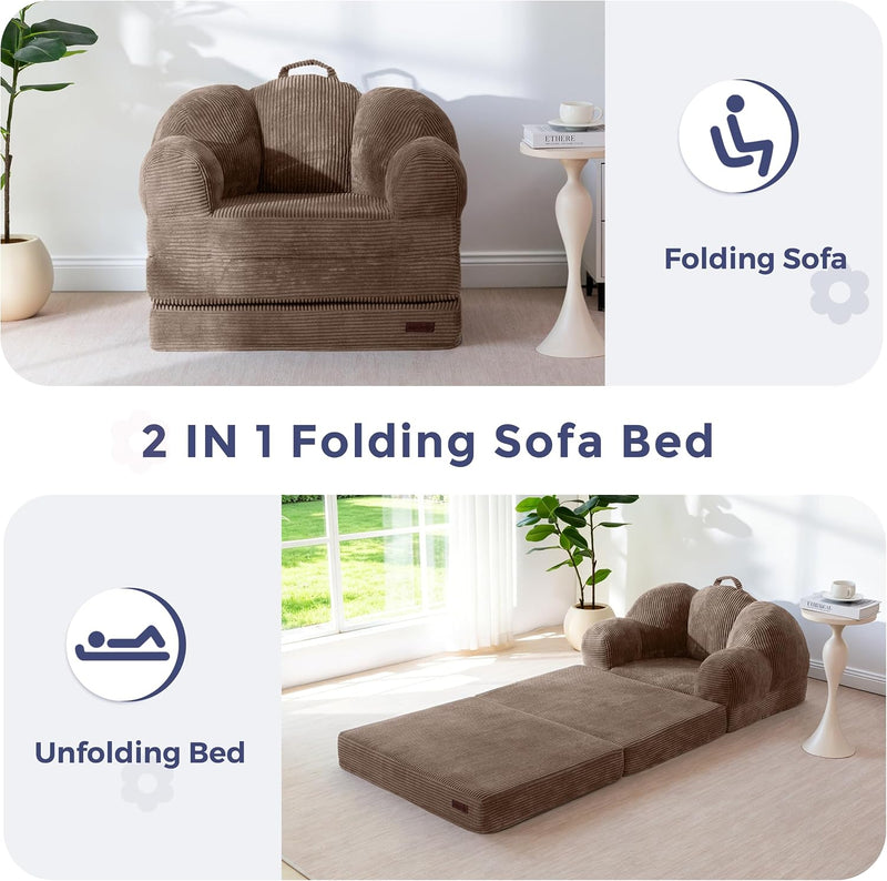 Folding Sofa Bed with Backrest Floral Shaped 2