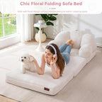Folding Sofa Bed with Backrest Floral Shaped 2