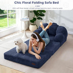 Folding Sofa Bed with Backrest Floral Shaped 2