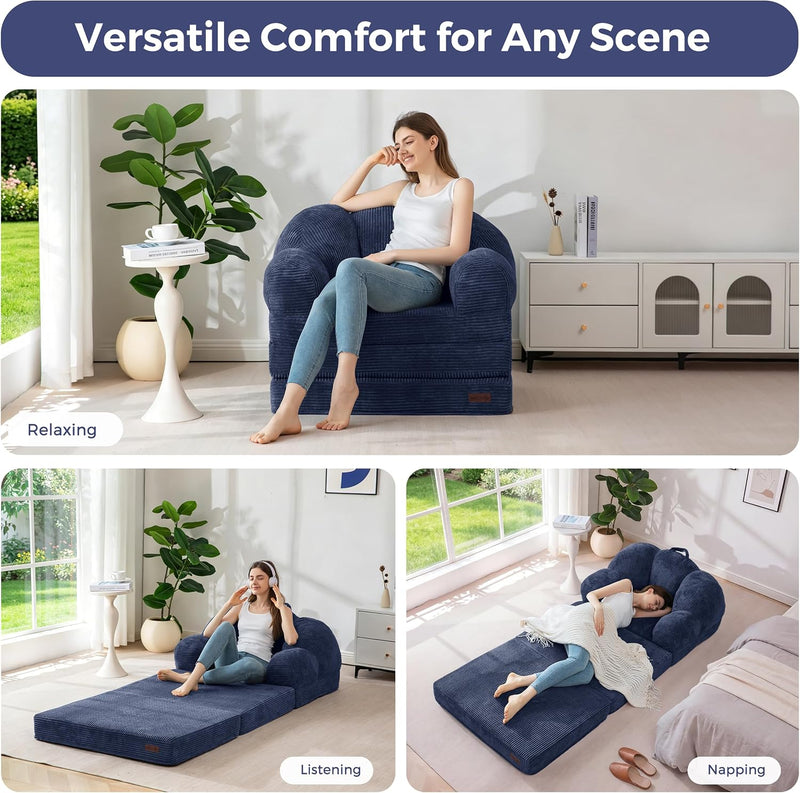 Folding Sofa Bed with Backrest Floral Shaped 2