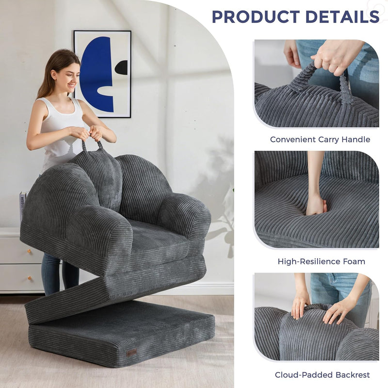 Folding Sofa Bed with Backrest Floral Shaped 2