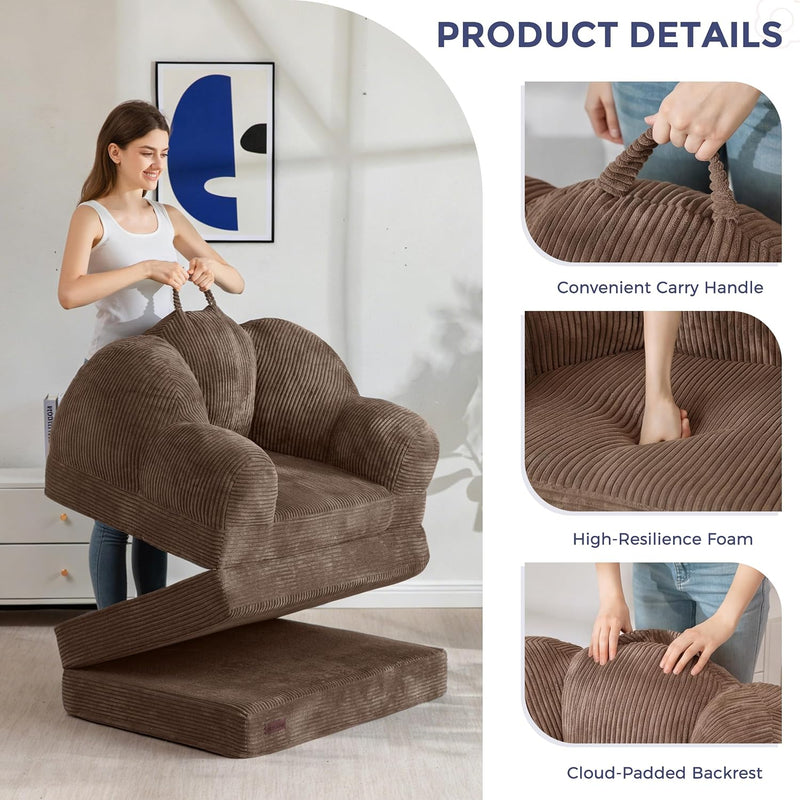 Folding Sofa Bed with Backrest Floral Shaped 2