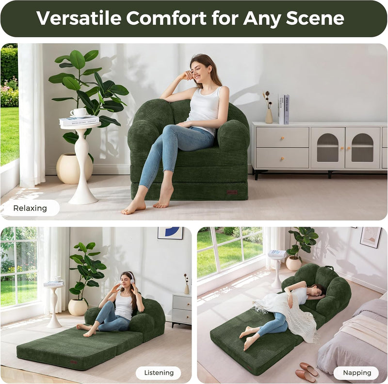 Folding Sofa Bed with Backrest Floral Shaped 2