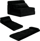 Slope 4-fold Sofa-s-plush Black