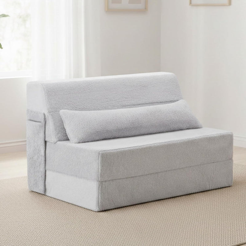 Folding Sofa Bed with Pillow 4-In-1 Floor Couch
