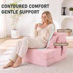 Folding Sofa Bed with Pillow 4-In-1 Floor Couch