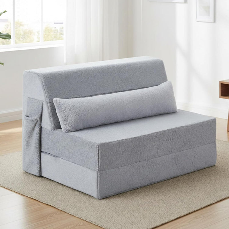 Folding Sofa Bed with Pillow 4-In-1 Floor Couch