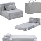 Kids Slope 4-fold Sofa-plush Grey