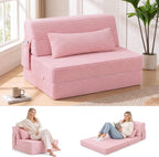 Folding Sofa Bed with Pillow 4-In-1 Floor Couch