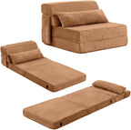 Folding Sofa Bed with Pillow 4-In-1 Floor Couch