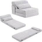 Folding Sofa Bed with Pillow 4-In-1 Floor Couch