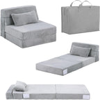 Folding Sofa Bed with Pillow 4-In-1 Floor Couch
