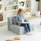 Folding Sofa Bed with Pillow 4-In-1 Floor Couch