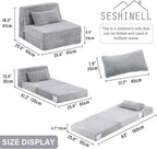 Folding Sofa Bed with Pillow 4-In-1 Floor Couch
