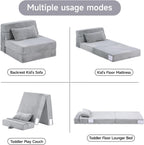 Folding Sofa Bed with Pillow 4-In-1 Floor Couch