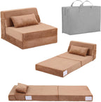Folding Sofa Bed with Pillow 4-In-1 Floor Couch