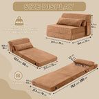 Folding Sofa Bed with Pillow 4-In-1 Floor Couch