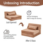 Folding Sofa Bed with Pillow 4-In-1 Floor Couch