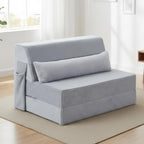 Folding Sofa Bed with Pillow 4-In-1 Floor Couch