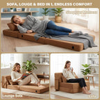 Folding Sofa Bed with Pillow 4-In-1 Floor Couch