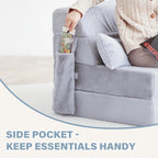 Folding Sofa Bed with Pillow 4-In-1 Floor Couch