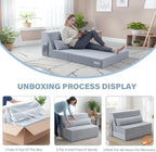Folding Sofa Bed with Pillow 4-In-1 Floor Couch