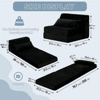 Folding Sofa Bed with Pillow 4-In-1 Floor Couch