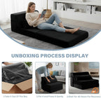 Folding Sofa Bed with Pillow 4-In-1 Floor Couch