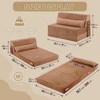 Folding Sofa Bed with Pillow 4-In-1 Floor Couch