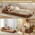 Folding Sofa Bed with Pillow 4-In-1 Floor Couch