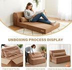 Folding Sofa Bed with Pillow 4-In-1 Floor Couch