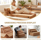 Folding Sofa Bed with Pillow 4-In-1 Floor Couch