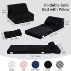 Folding Sofa Bed with Pillow Corduroy Convertible Sleeper