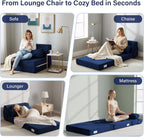 Folding Sofa Bed with Pillow Corduroy Convertible Sleeper