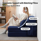 Folding Sofa Bed with Pillow Corduroy Convertible Sleeper