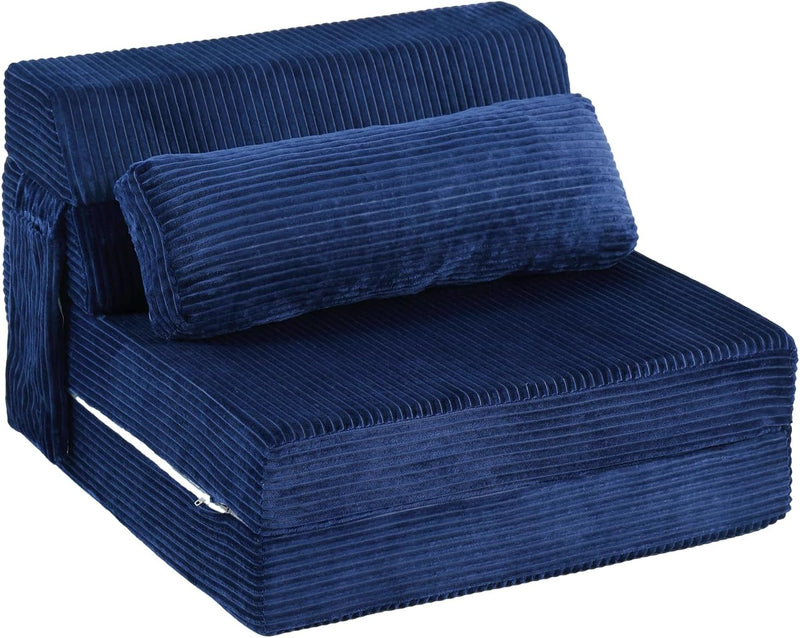 Folding Sofa Bed with Pillow Corduroy Convertible Sleeper