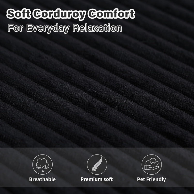 Folding Sofa Bed with Pillow Corduroy Convertible Sleeper